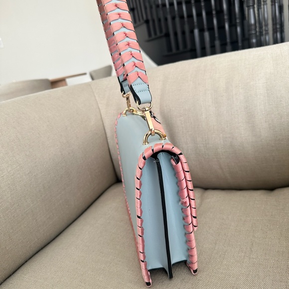 Browns Baby Blue & Pink Leather should Bag - Picture 4 of 8